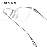 FONEX Titanium Glasses Frame Men Square Eyeglasses F98640