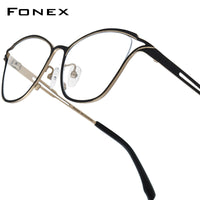 FONEX Pure Titanium Glasses Women Cat Eye Eyeglasses 85922