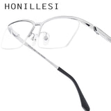 FONEX HONILLESI Titanium Glasses Frame Men Semi Rimless Eyeglasses 7306