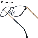 FONEX Titanium Glasses Frame Men Square Eyeglasses 85915