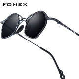 FONEX Titanium Women Cat Eye Polarized Sunglasses 85936T