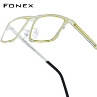 FONEX Pure Titanium Glasses Frame Men Square Eyeglasses 85925