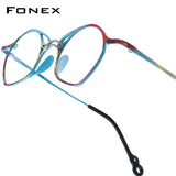FONEX Pure Titanium Glasses Frame Women Oval Eyeglasses 85936