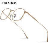 FONEX Pure Titanium Glasses Frame Men Square Eyeglasses DAILY