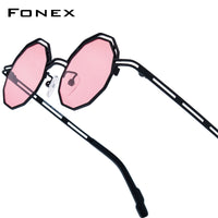 FONEX Men Titanium Polarized Sunglasses Polygon F85888T