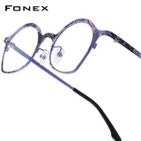 FONEX Pure Titanium Glasses Frame Women Cat Eye Eyeglasses 85937