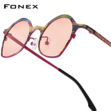 FONEX Titanium Women Cat Eye Polarized Sunglasses 85937T