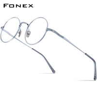 FONEX Pure Titanium Glasses Frame Men Round Eyeglasses N-045