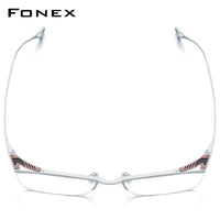 FONEX Titanium Glasses Frame Men Semi Rimless Square Eyeglasses 85920