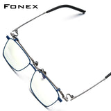 FONEX Titanium Glasses Frame Men Square Eyeglasses 401T
