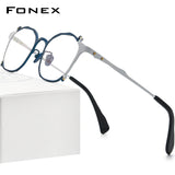 FONEX Pure Titanium Glasses Frame Women Square Eyeglasses F85758