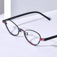 FONEX Acetate Titanium Glasses Frame Men Cat Eye Eyeglasses 85897