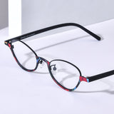 FONEX Acetate Titanium Glasses Frame Men Cat Eye Eyeglasses 85897
