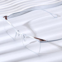 FONEX Titanium Glasses Frame Men Semi Rimless Square Eyeglasses 85920