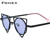 FONEX Titanium Sunglasses Men Polygon Polarized F85859T