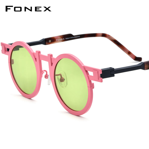 FONEX Pure Titanium Women Round Polarized Sunglasses F85833T