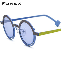 FONEX Titanium  Women Round Polarized Sunglasses F85822T