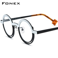 FONEX Pure Titanium Glasses Frame Women Round Eyeglasses F85822