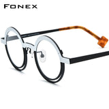 FONEX Pure Titanium Glasses Frame Women Round Eyeglasses F85822