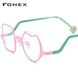 FONEX Colorful Titanium Glasses Frame Men Irregular Eyeglasses F85787