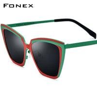 FONEX Titanium Women Cat Eye Polarized Sunglasses F85809T