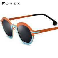 FONEX Pure Titanium Women Cat Eye Polarized Sunglasses F85828T