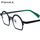 FONEX Pure Titanium Glasses Frame Women Round Eyeglasses F85840