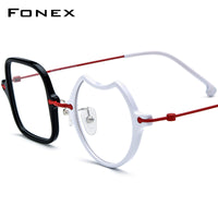 FONEX Acetate Titanium Glasses Frame Men Irregular Eyeglasses F85842