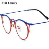 FONEX Pure Titanium Glasses Frame Women Cat Eye Eyeglasses F85846