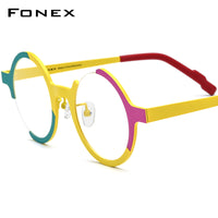 FONEX Pure Titanium Glasses Frame Women Round Eyeglasses F85808