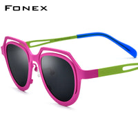 FONEX Pure Titanium Women Cat Eye Polarized Sunglasses F85813T