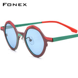 FONEX Titanium Men Small Polygon Polarized Sunglasses F85803T