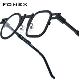 FONEX Titanium Glasses Frame Men Square Round Eyeglasses 85924