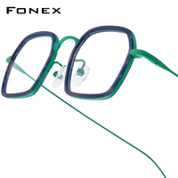 FONEX Acetate Titanium Glasses Frame Men Square Eyeglasses 85894