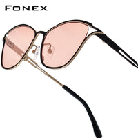 FONEX Titanium Women Cat Eye Polarized Sunglasses 85922T