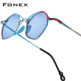 FONEX Titanium Women Cat Eye Polarized Sunglasses 85936T