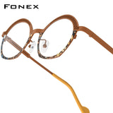 FONEX Pure Titanium Glasses Frame Women Oval Eyeglasses 85926