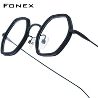 FONEX Acetate Titanium Glasses Frame Men Polygon Eyeglasses 85895