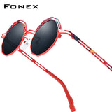FONEX Men Titanium Polarized Sunglasses Polygon F85888T