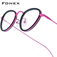 FONEX Acetate Titanium Glasses Frame Men Cat Eye Eyeglasses 85896