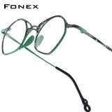 FONEX Pure Titanium Glasses Frame Women Oval Eyeglasses 85936