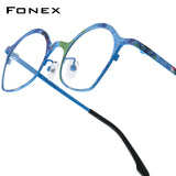 FONEX Pure Titanium Glasses Frame Women Cat Eye Eyeglasses 85937