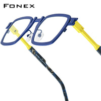 FONEX Pure Titanium Glasses Frame Men Square Eyeglasses 85910