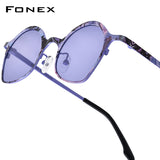 FONEX Titanium Women Cat Eye Polarized Sunglasses 85937T