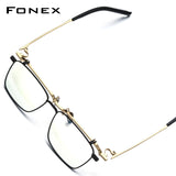 FONEX Titanium Glasses Frame Men Square Eyeglasses 401T