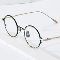 FONEX Titanium Glasses Frame Men Round Eyeglasses PHI