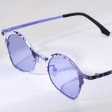 FONEX Titanium Women Cat Eye Polarized Sunglasses 85937T