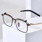 FONEX Titanium Glasses Frame Men Square Eyeglasses 401T