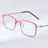 FONEX Titanium Glasses Frame Men Square Screwless Eyeglasses 85913