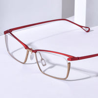 FONEX Titanium Glasses Frame Men Square Eyeglasses 85819